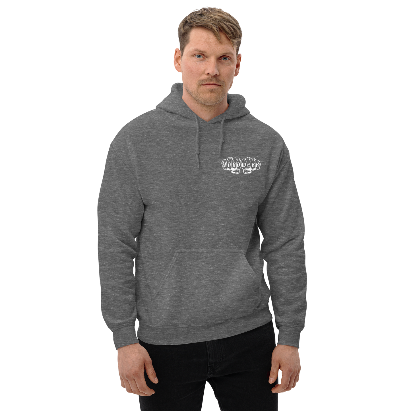 Unisex Hoodie "Ehrbare Handwerk" Graphite Heather {{ color }}