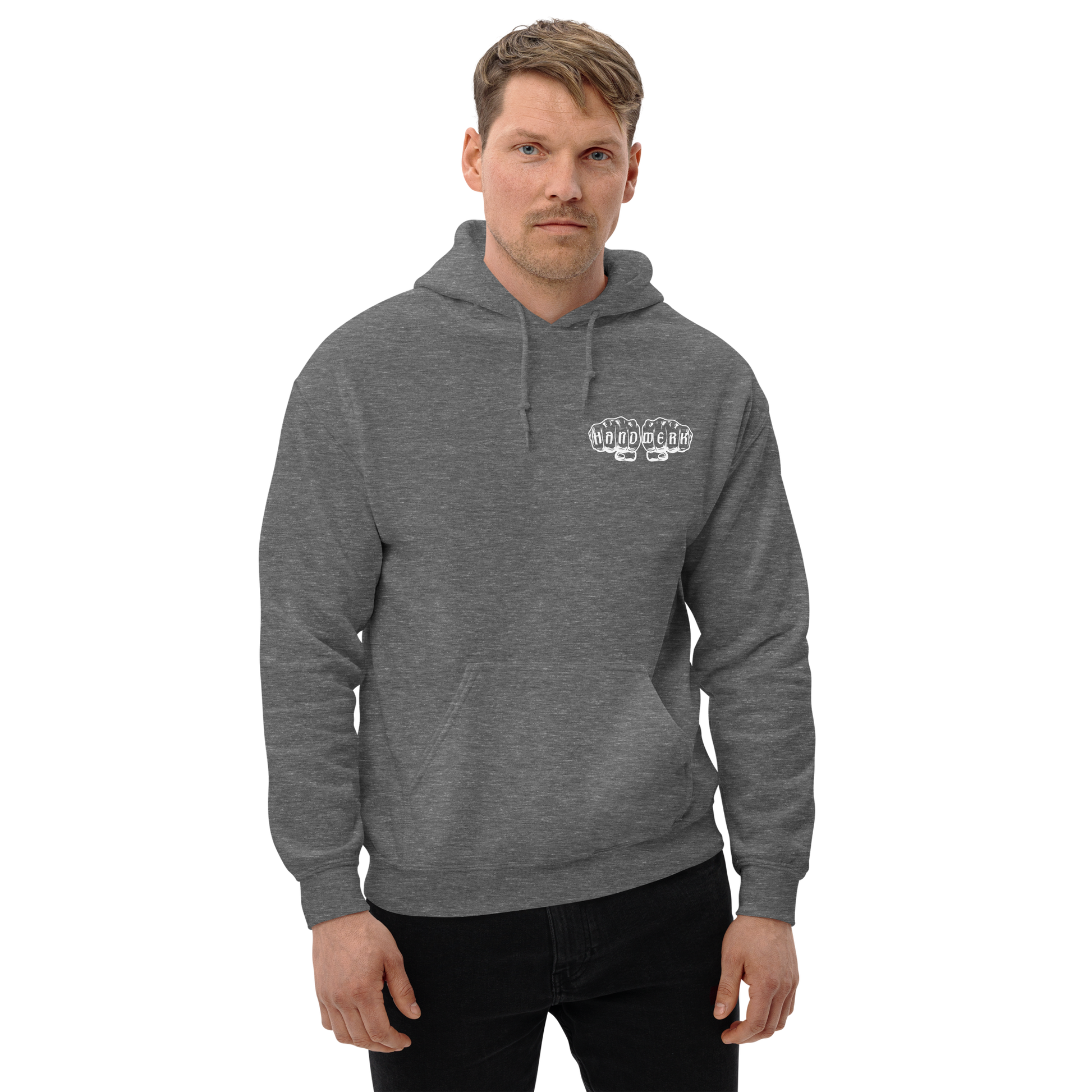 Unisex Hoodie "Ehrbare Handwerk" Graphite Heather {{ color }}