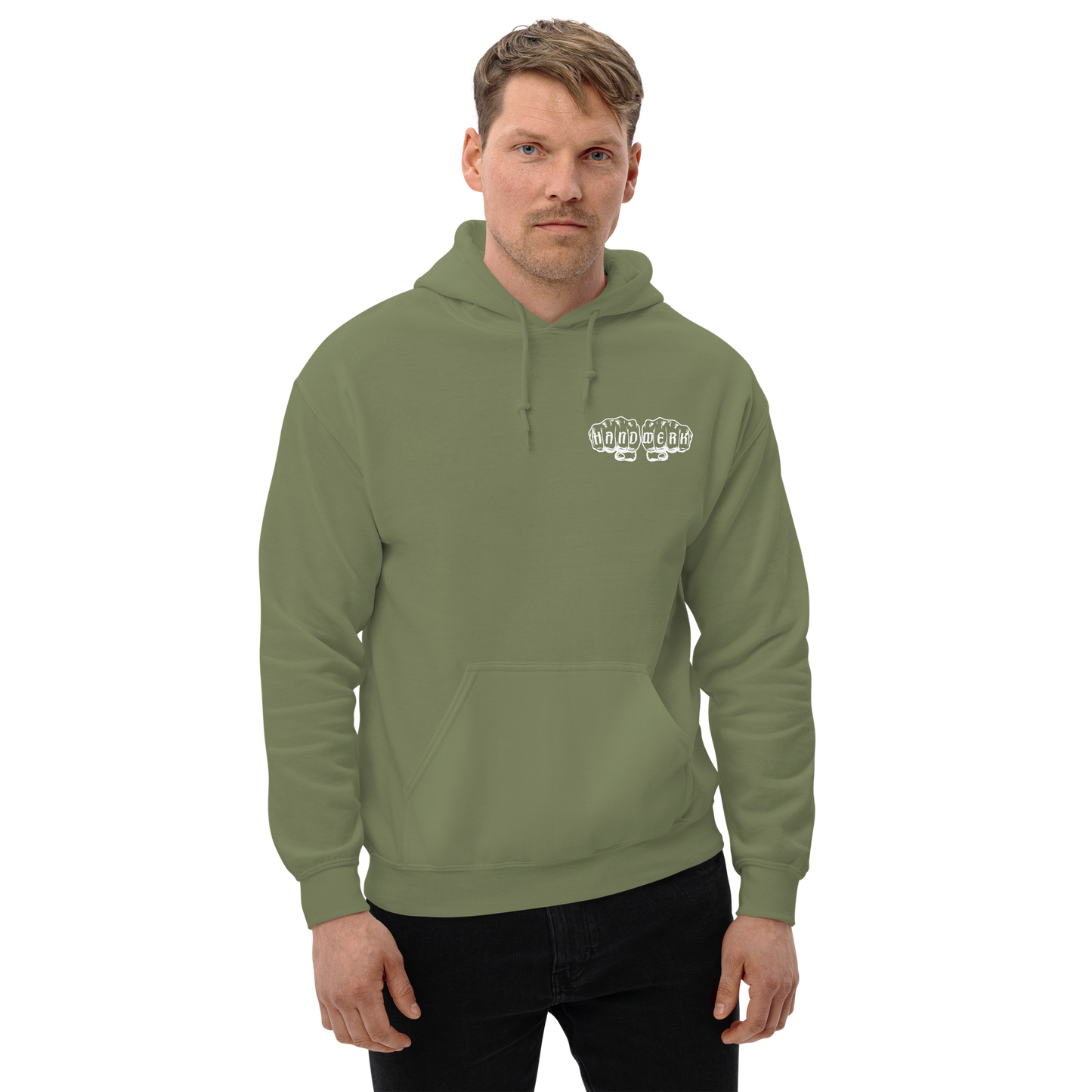 Unisex Hoodie "Ehrbare Handwerk" Militärgrün {{ color }}