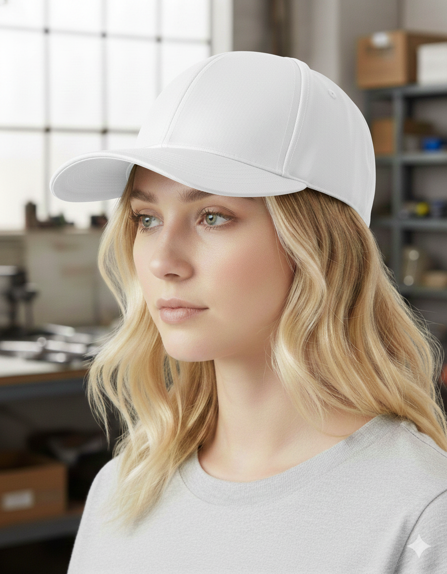 Classic Flexfit Cap mit deinem Logo/Design Weiß Flexfit Cap {{ color }}