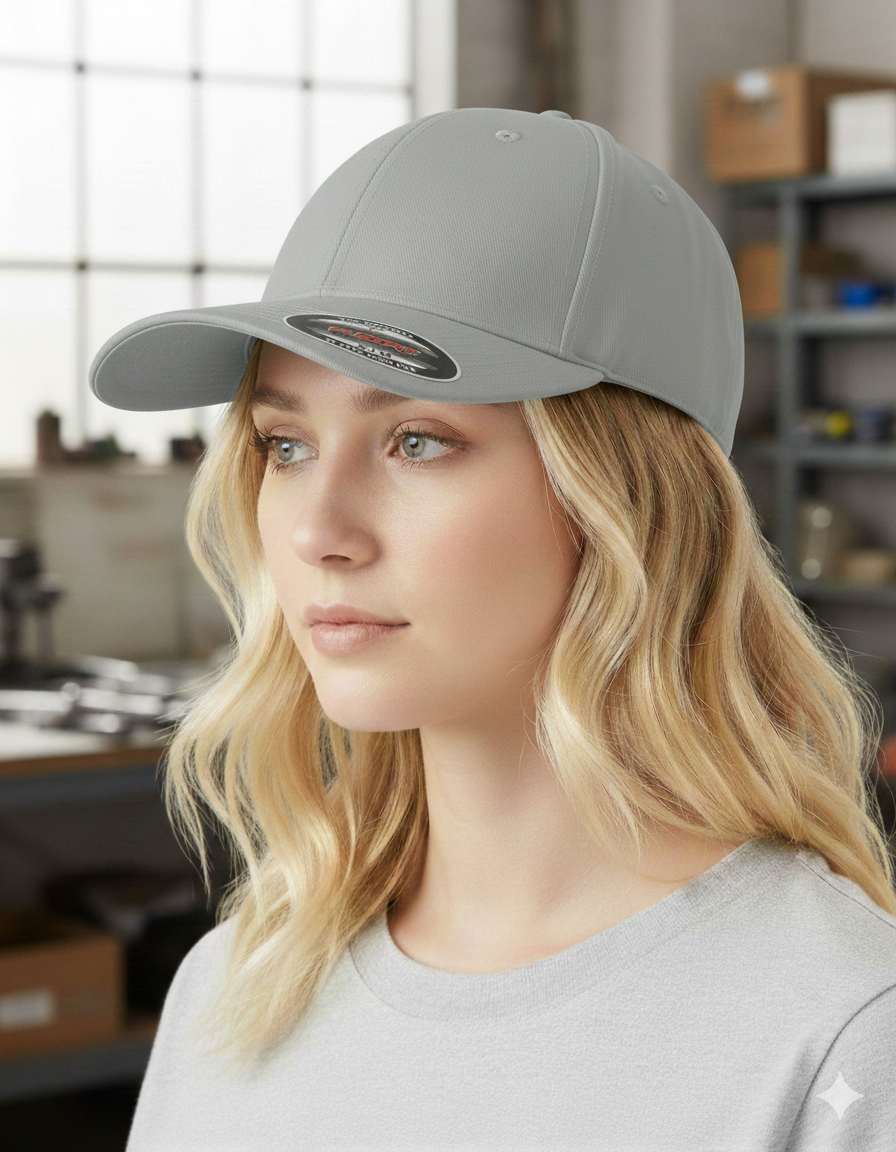 Classic Flexfit Cap mit deinem Logo/Design Grau Flexfit Cap {{ color }}