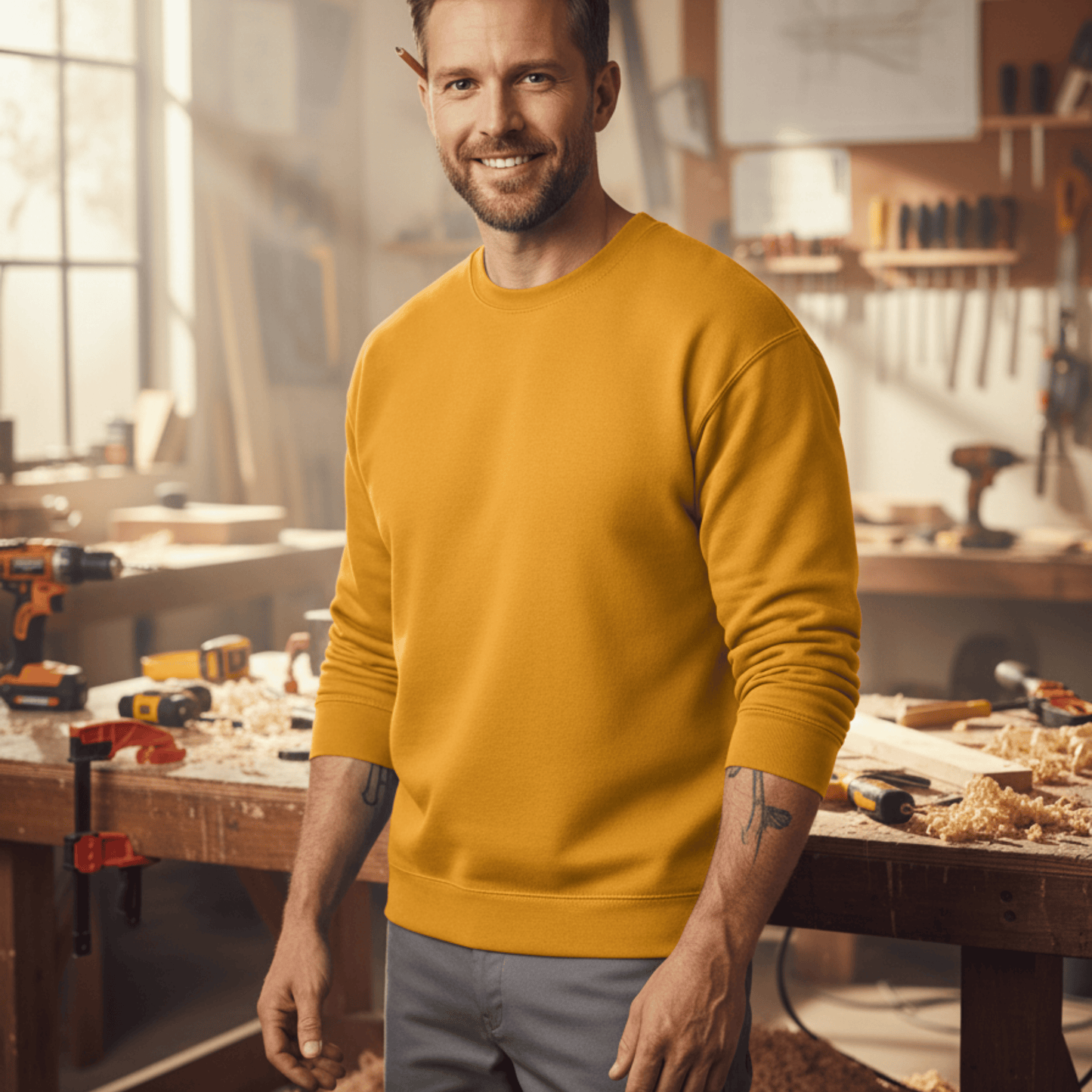 Premium Sweatshirt HW-265 | Für stolze Handwerker | (S-3XL) | Blanko Gold Sweatshirt {{ color }}