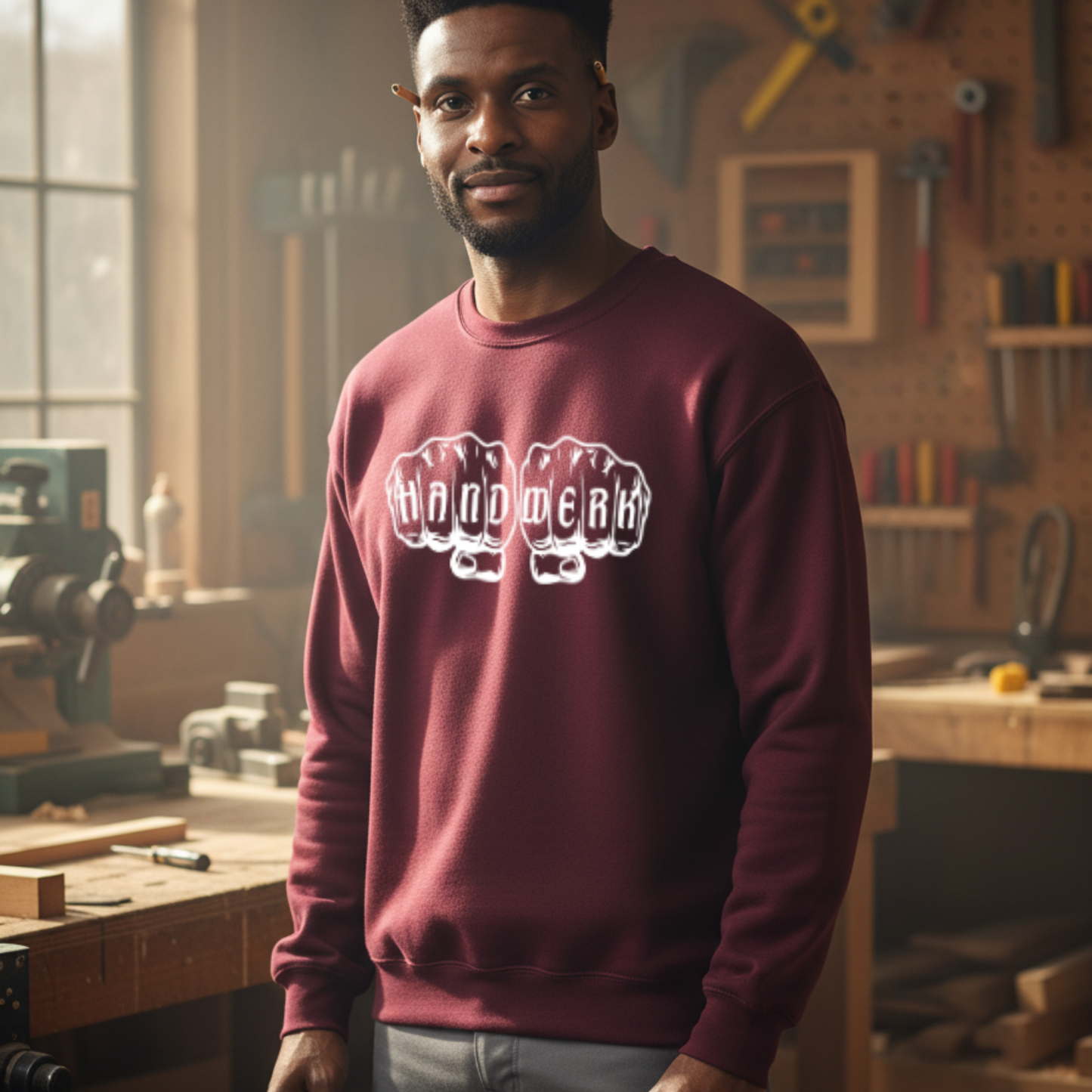 Premium Sweatshirt HW-265 | Für stolze Handwerker | (S-3XL) Maroon Sweatshirt {{ color }}