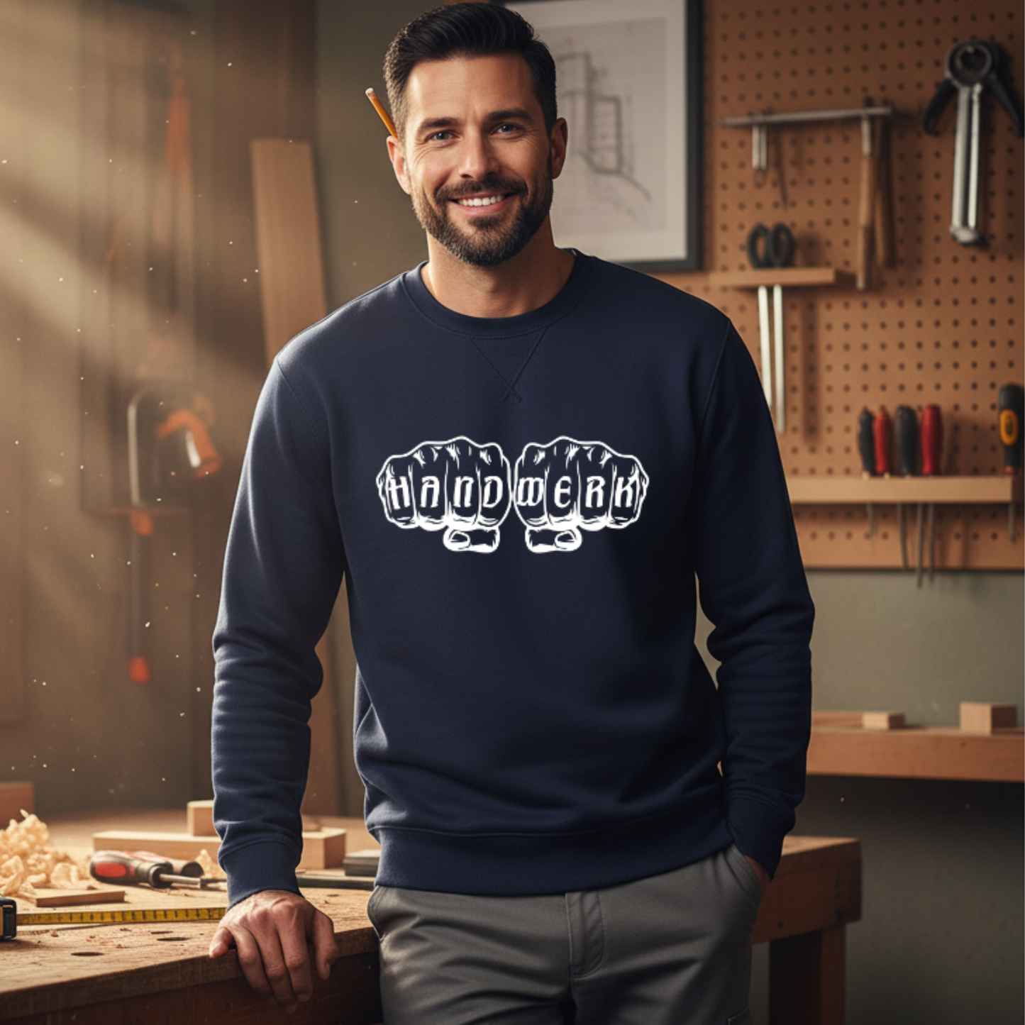 Premium Sweatshirt HW-265 | Für stolze Handwerker | (S-3XL) Marineblau Sweatshirt {{ color }}