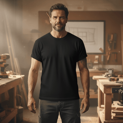 Premium T-Shirt HW-200 | Robust & Vielseitig | Für stolze Handwerker (S-3XL) Blanko Schwarz Männer Gildan Ultra T-Shirt {{ color }}