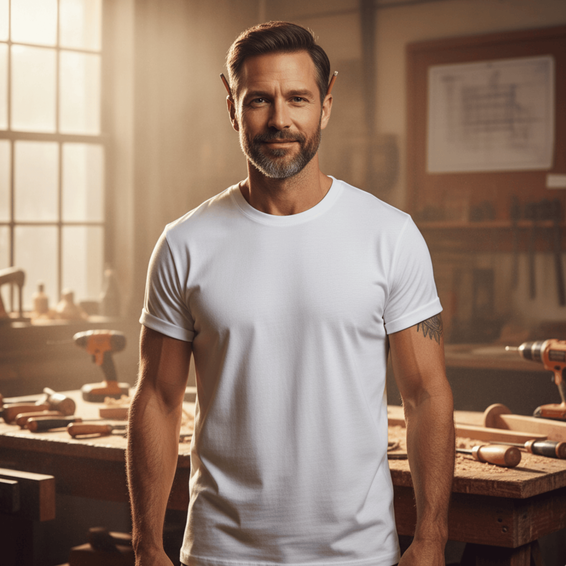 Premium T-Shirt HW-200 | Robust & Vielseitig | Für stolze Handwerker (S-3XL) Blanko Ash Männer Gildan Ultra T-Shirt {{ color }}