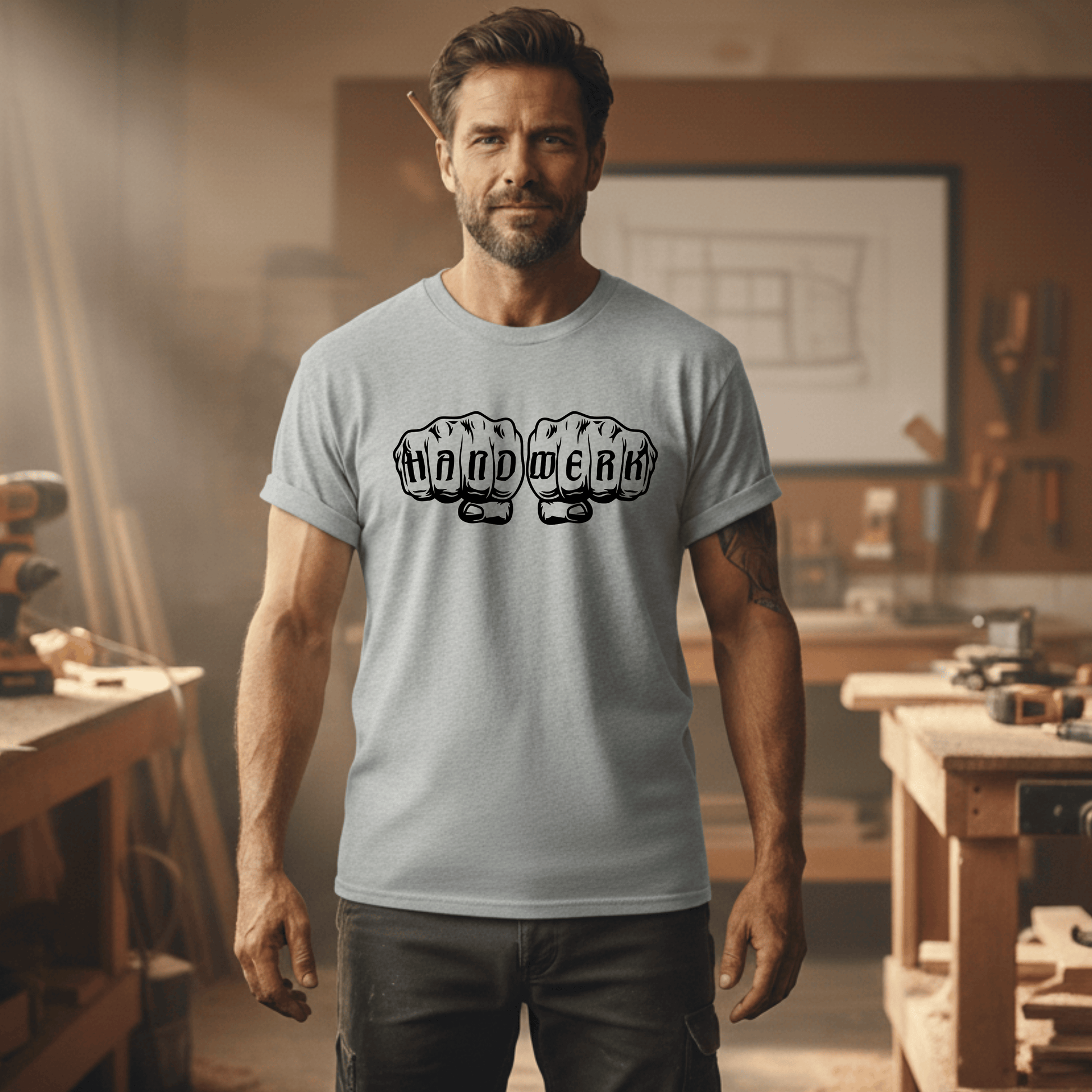 Premium T-Shirt HW-200 | Robust & Vielseitig | Für stolze Handwerker (S-3XL) Ash Männer Gildan Ultra T-Shirt {{ color }}