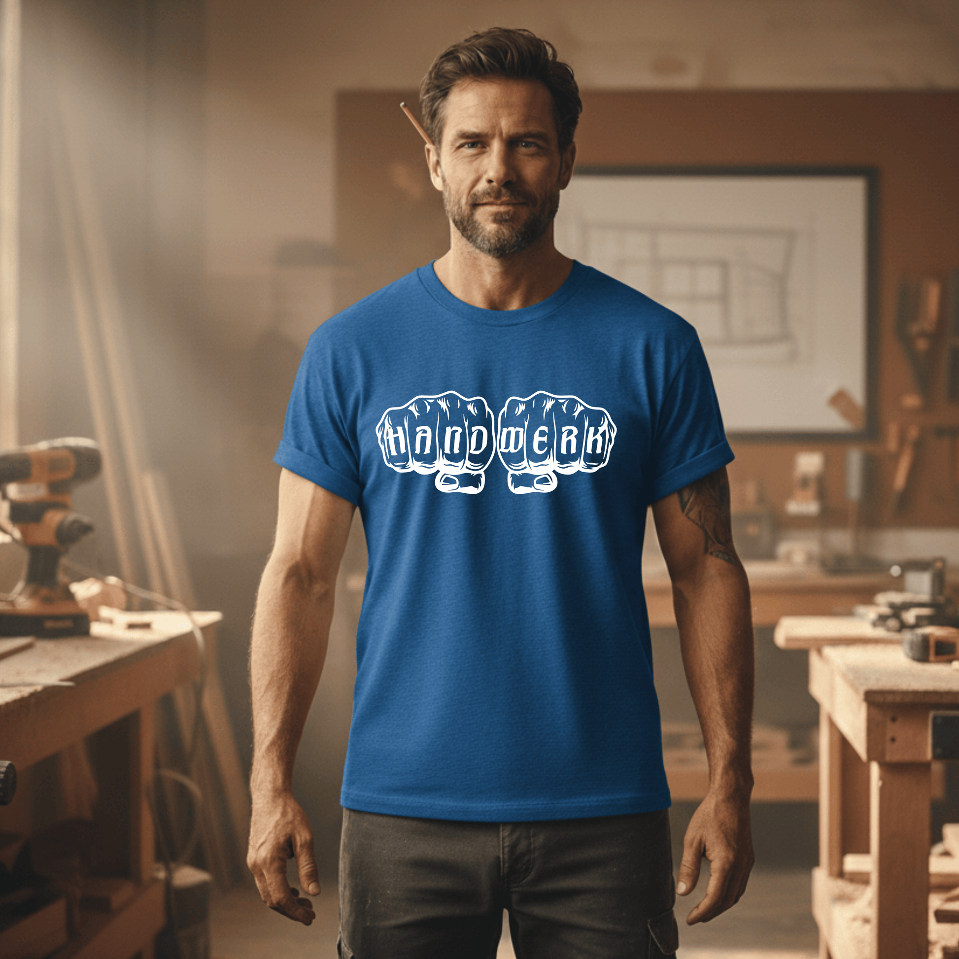 Premium T-Shirt HW-200 | Robust & Vielseitig | Für stolze Handwerker (S-3XL) Royalblau Männer Gildan Ultra T-Shirt {{ color }}