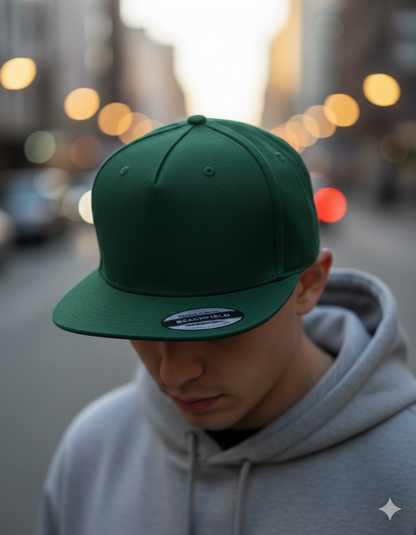 Snap-Back Cap mit deinem Logo/Design Flaschengrün {{ color }}