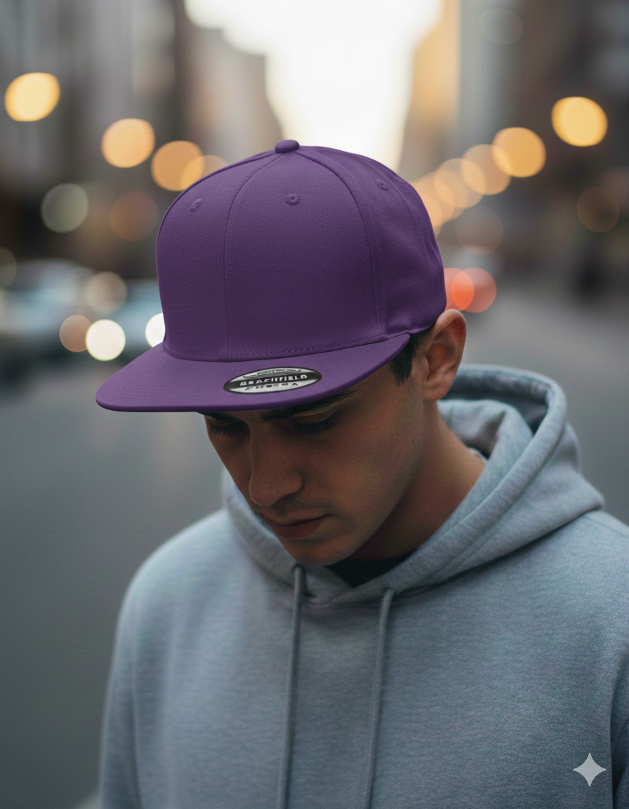 Snap-Back Cap mit deinem Logo/Design Lila {{ color }}