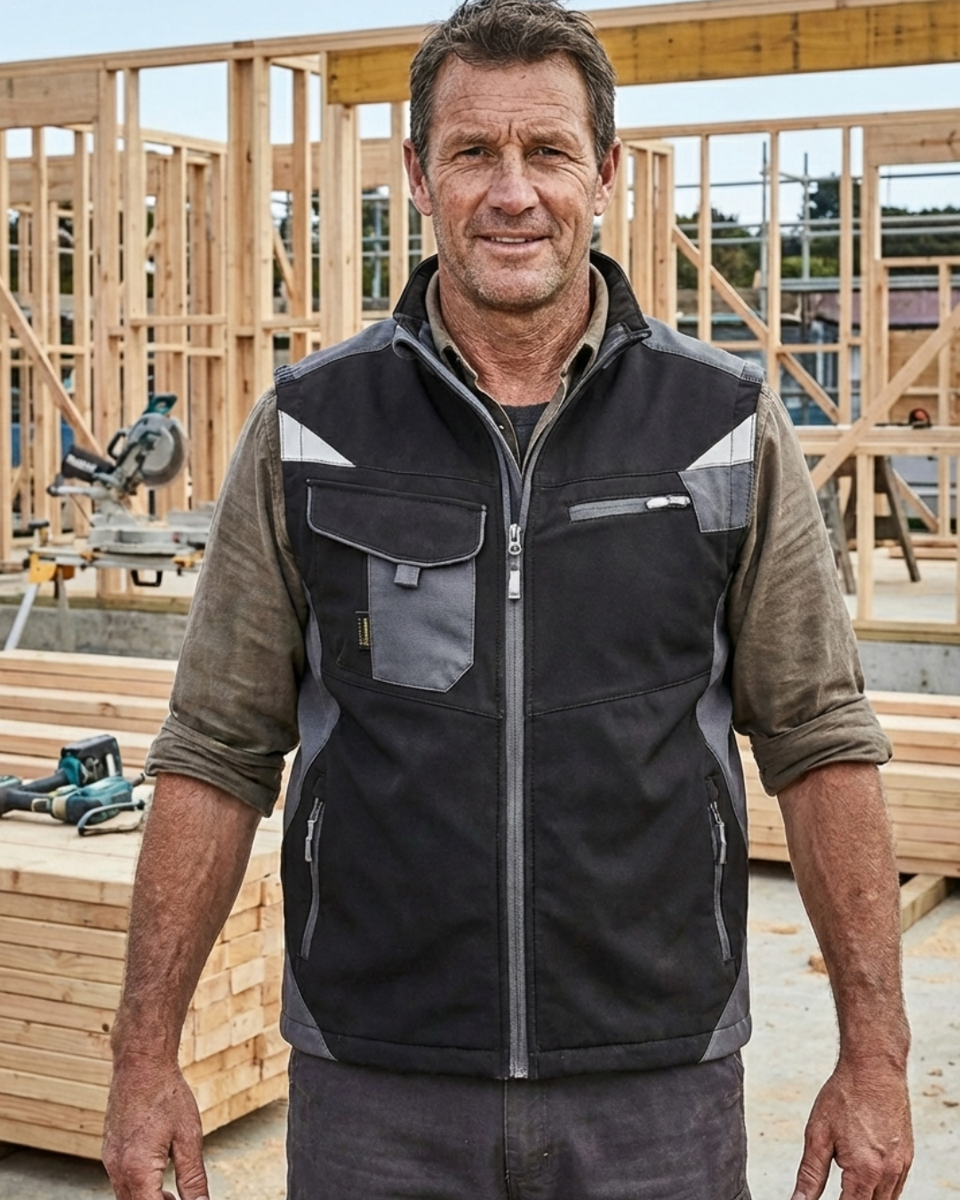 Softshell Bodywärmer-Weste (beidseitig bedruckt) Schwarz Carbon Weste {{ color }}