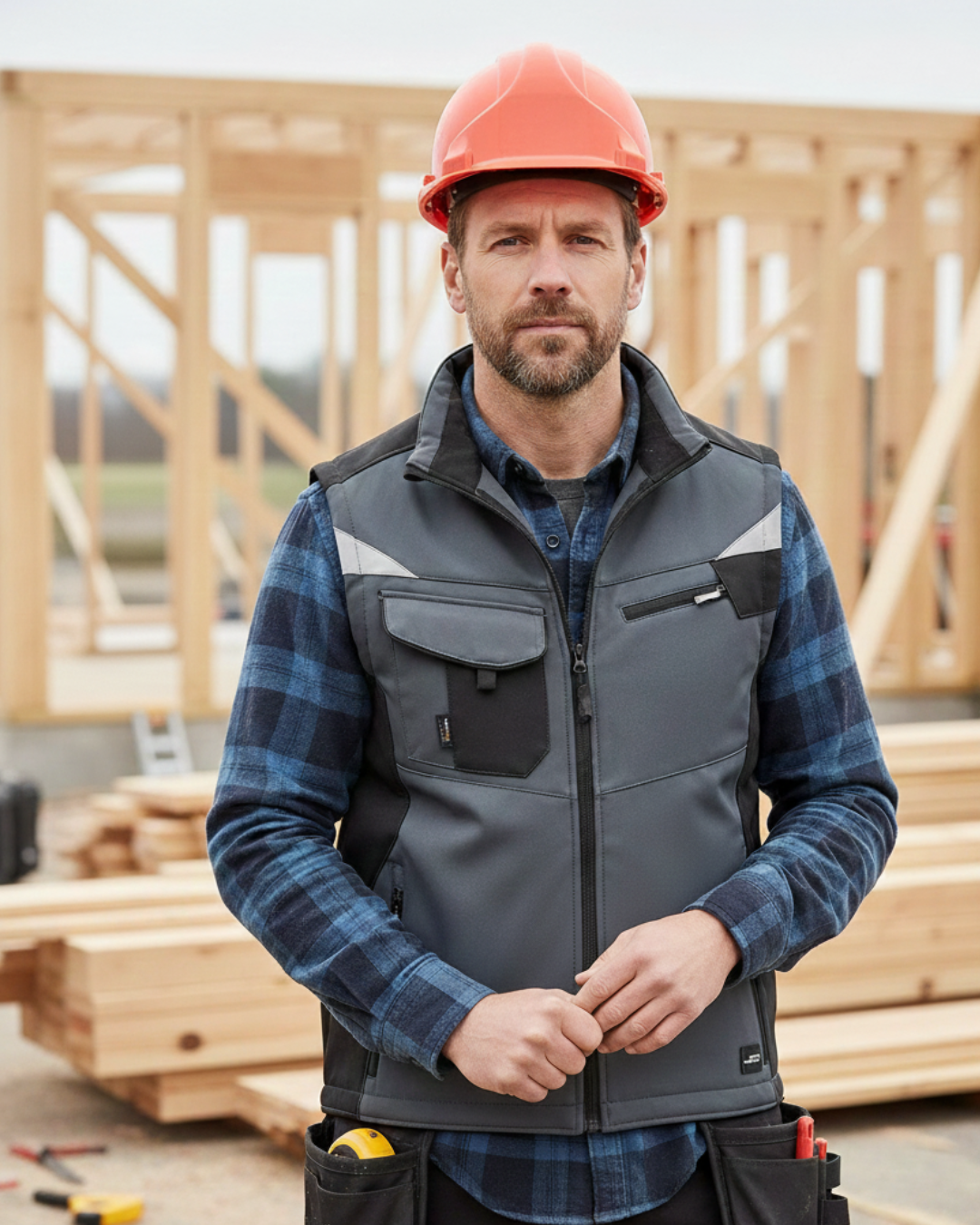 Softshell Bodywärmer-Weste (beidseitig bedruckt) Carbon Schwarz Weste {{ color }}