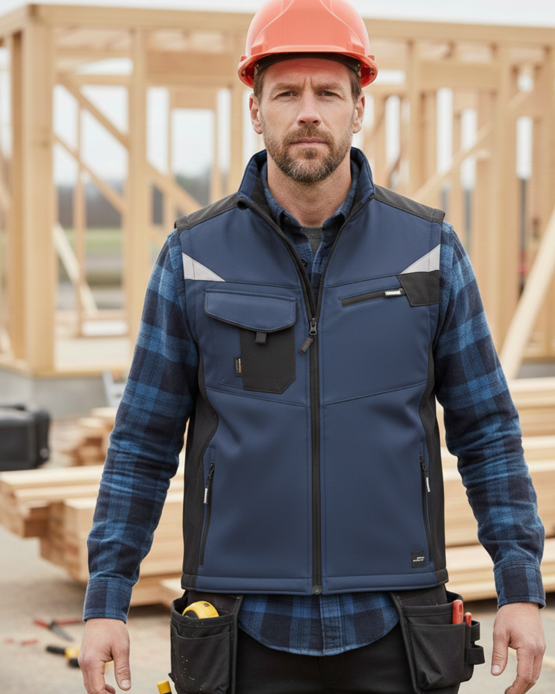 Softshell Bodywärmer-Weste (beidseitig bedruckt) Navy Weste {{ color }}