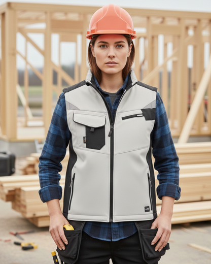 Softshell Bodywärmer-Weste (beidseitig bedruckt) Weiss Carbon Weste {{ color }}