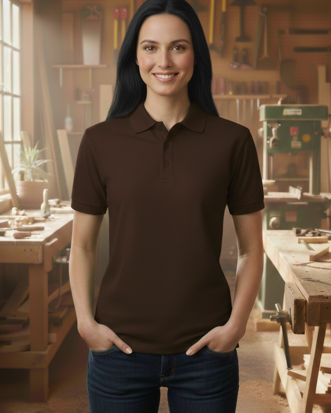 Unisex Poloshirt HW210 - Workwear für jeden Anlass - beidseitig bedruckt Schockolade Unisex Polo {{ color }}