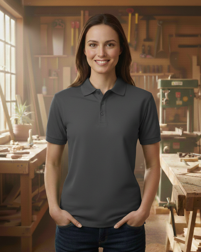 Unisex Poloshirt HW210 - Workwear für jeden Anlass - beidseitig bedruckt Grau-Solid Unisex Polo {{ color }}