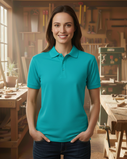 Unisex Poloshirt HW210 - Workwear für jeden Anlass - beidseitig bedruckt Türkis Unisex Polo {{ color }}