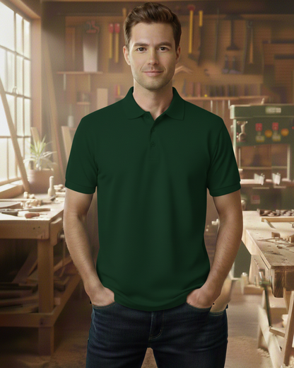 Unisex Poloshirt HW210 - Workwear für jeden Anlass - beidseitig bedruckt Flaschengrün Unisex Polo {{ color }}