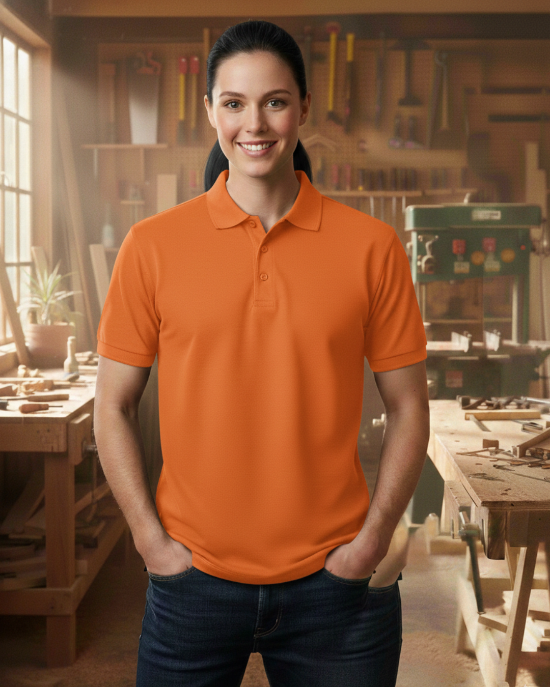 Unisex Poloshirt HW210 - Workwear für jeden Anlass - beidseitig bedruckt Orange Unisex Polo {{ color }}