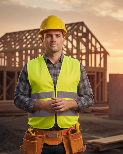 Warnweste mit Reißverschluss und Reflektoren mit Bedruckung Gelb {{ color }}