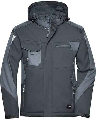 Winter-Softshelljacke mit Kapuze (beidseitig bedruckt) Schwarz Carbon {{ color }}