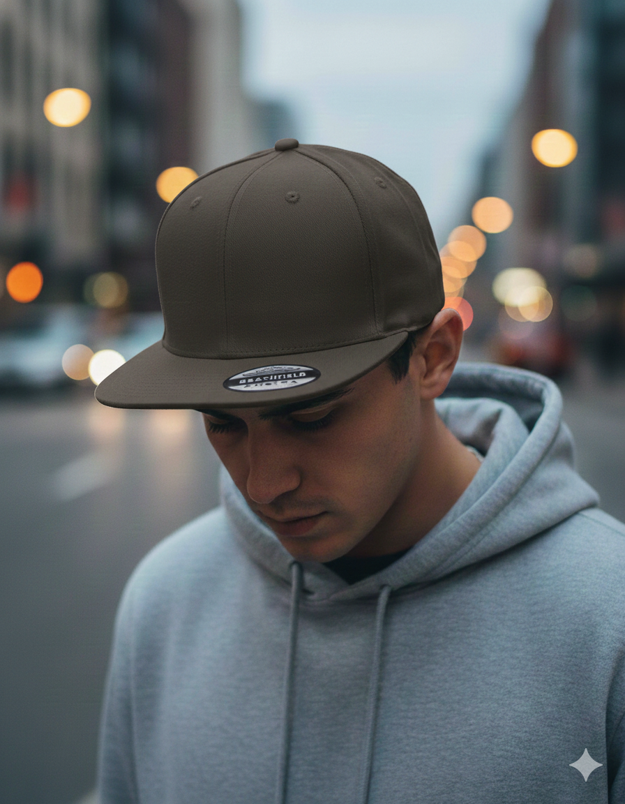 Snap-Back Cap mit Zunftzeichen (weißer Druck) Militärgrün