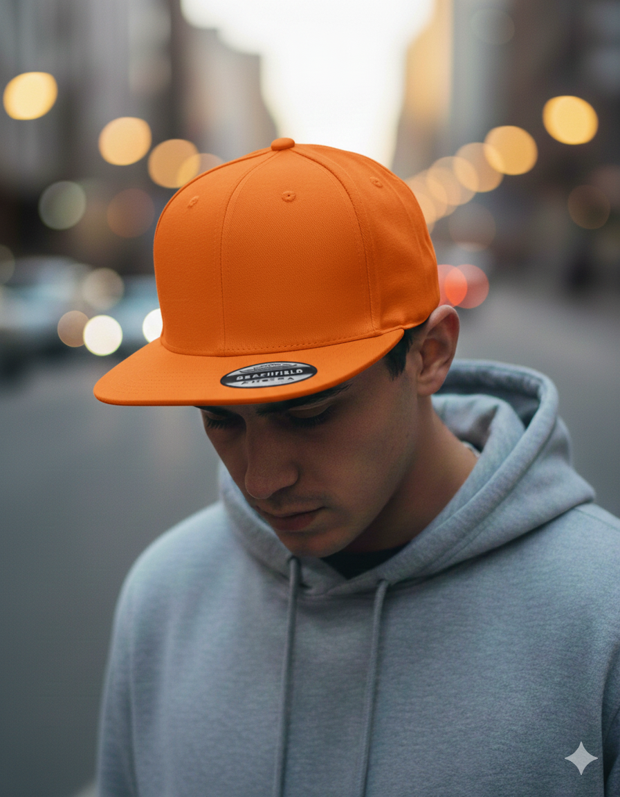 Snap-Back Cap mit Zunftzeichen (weißer Druck) Orange