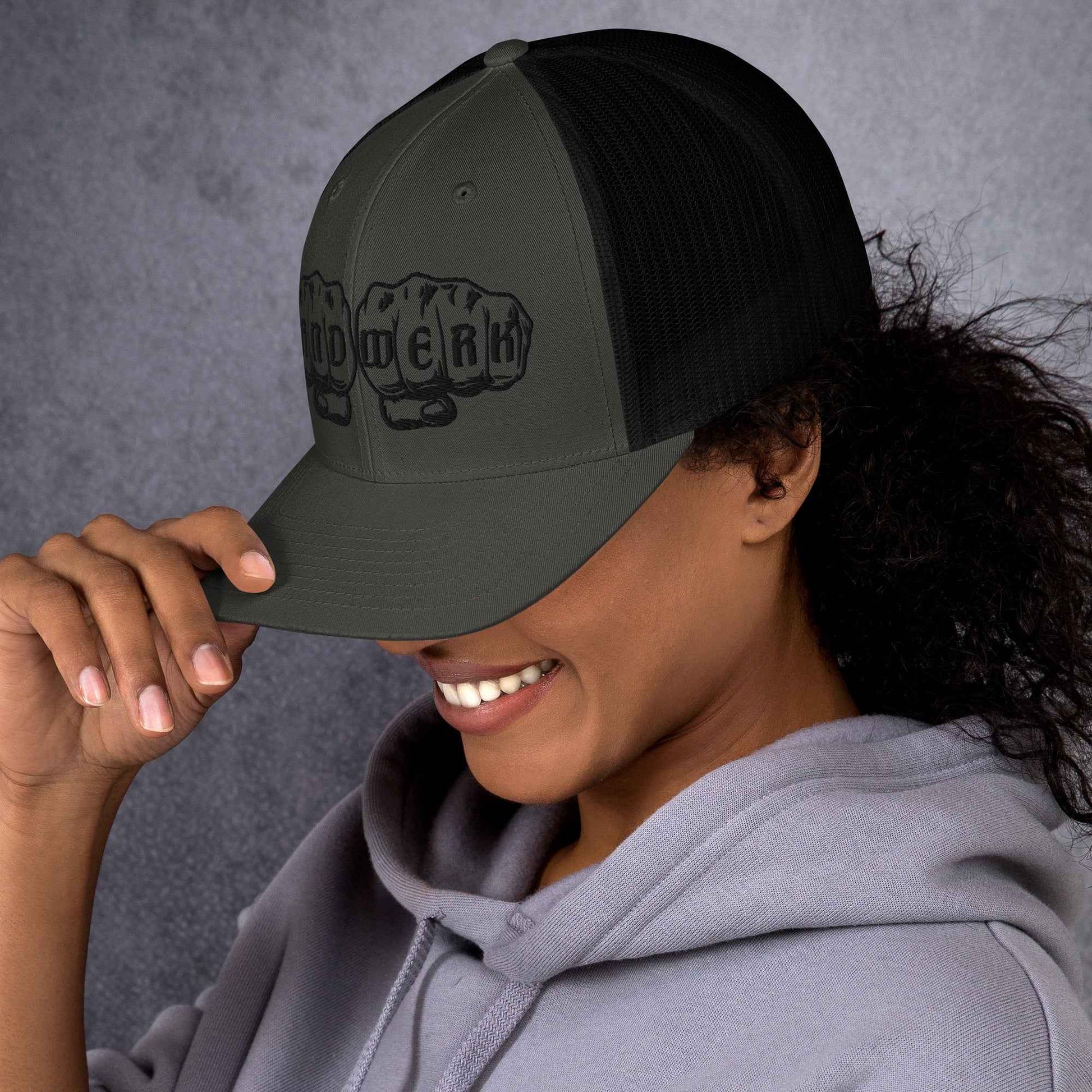 Trucker-Cap "Handwerk" (bestickt) Charcoal Black