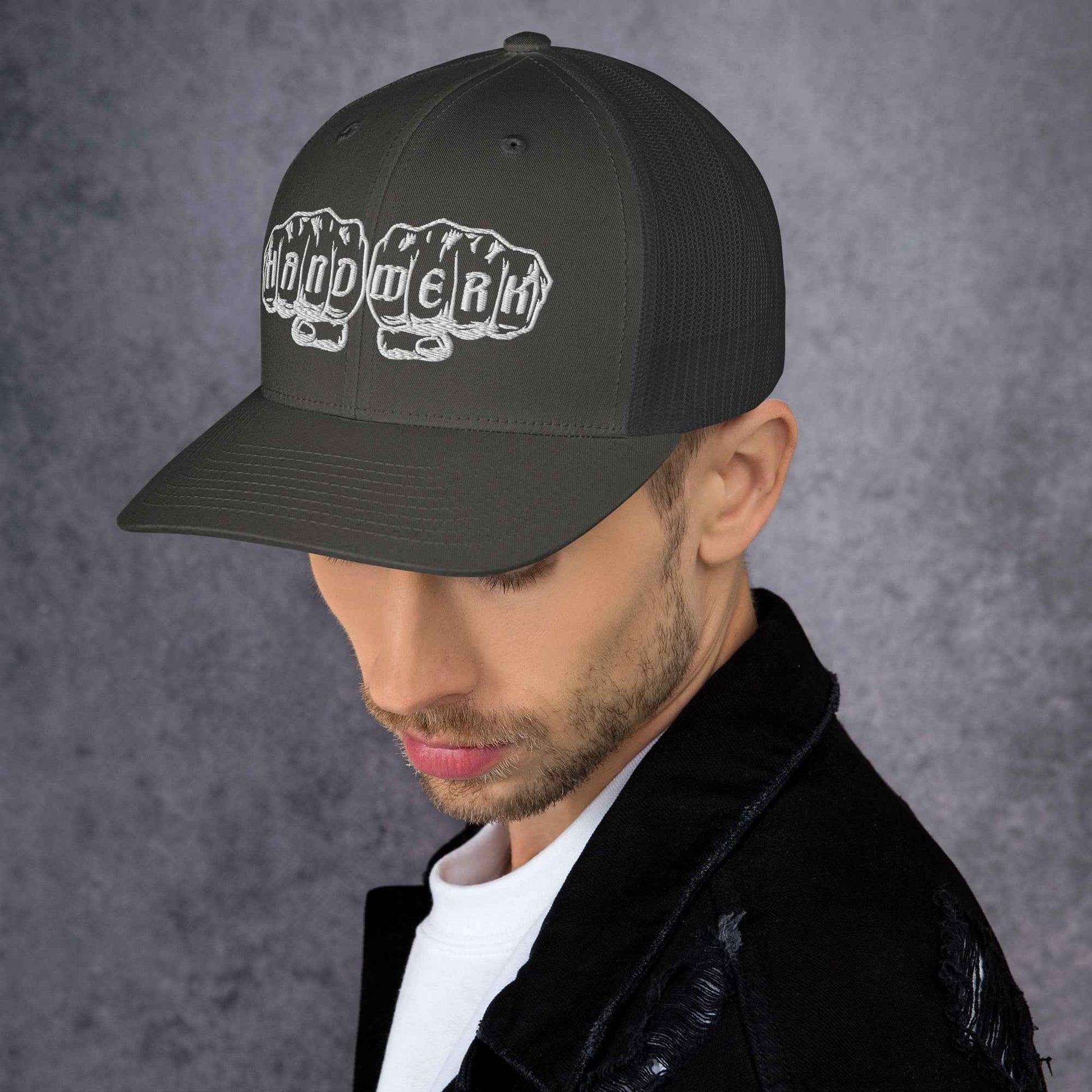 Trucker-Cap "Handwerk" (bestickt) Holzkohle