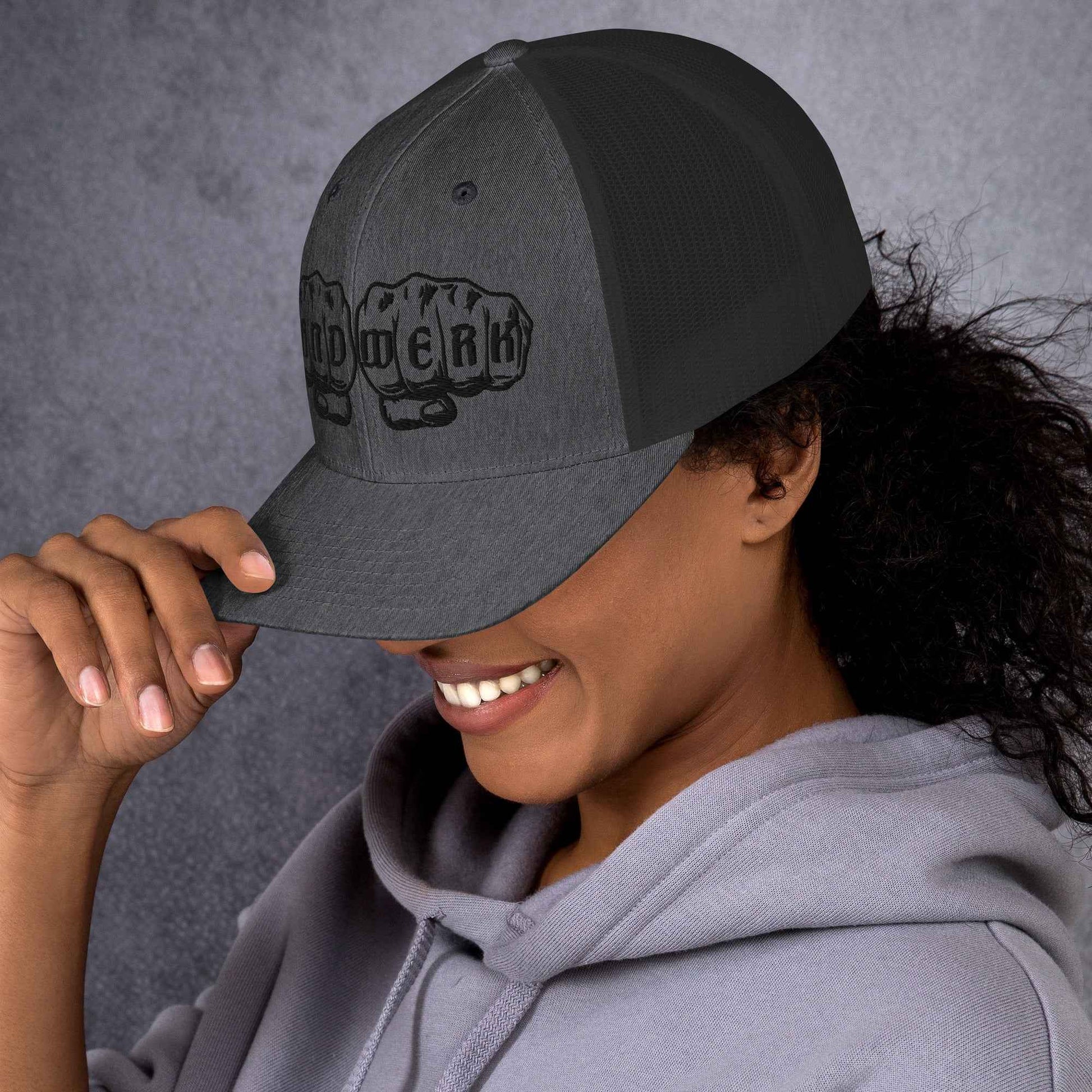 Trucker-Cap "Handwerk" (bestickt) Dark Heather Gray