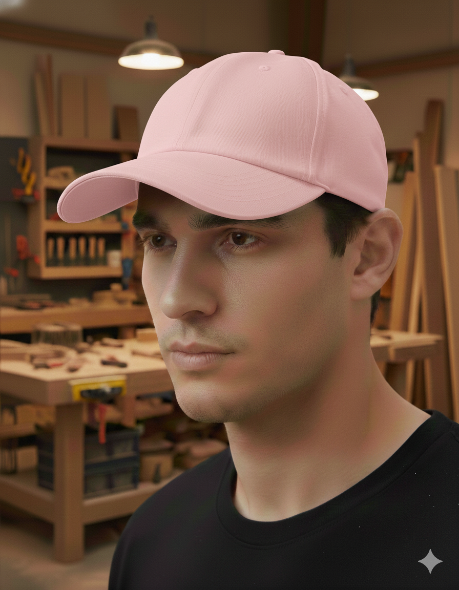 Baseball-Cap mit deinem Logo/Design Rosa Baseballkappe
