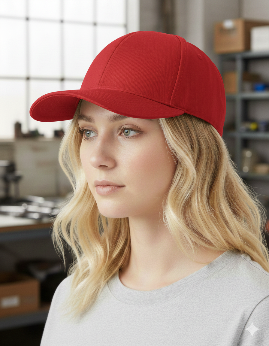 Classic Flexfit Cap mit deinem Logo/Design Rot Flexfit Cap