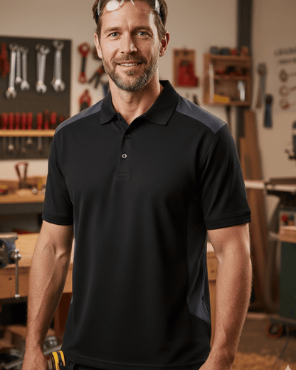 Workwear-Polo "Professional" – Robust, Nachhaltig & Stylisch | beidseitig bedruckt Schwarz Carbon M {{ color }}