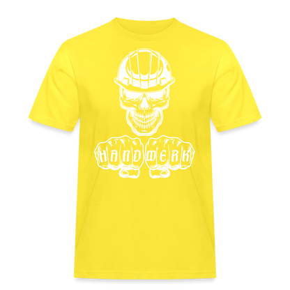 Männer Workwear T-Shirt "Skull-Helm-Handwerk" Gelb Männer Workwear T-Shirt {{ color }}
