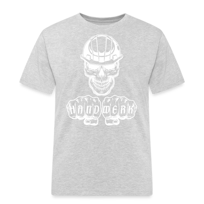 Männer Workwear T-Shirt "Skull-Helm-Handwerk" Grau meliert Männer Workwear T-Shirt {{ color }}