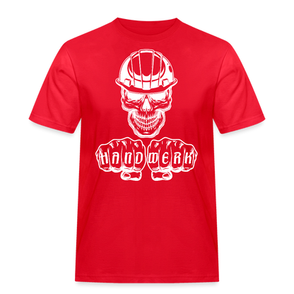 Männer Workwear T-Shirt "Skull-Helm-Handwerk" Rot Männer Workwear T-Shirt {{ color }}