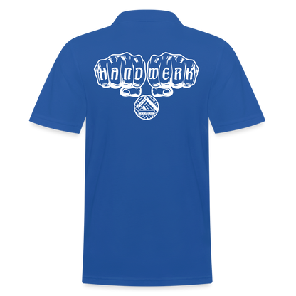 Männer Poloshirt "Parkettleger" (hinten bedruckt) Royalblau Männer Poloshirt {{ color }}