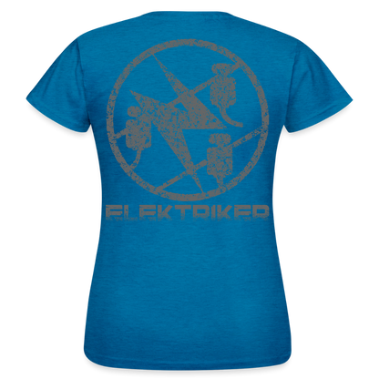 Frauen T-Shirt "Elektriker" Antikblaues Saphir meliert Frauen T-Shirt {{ color }}