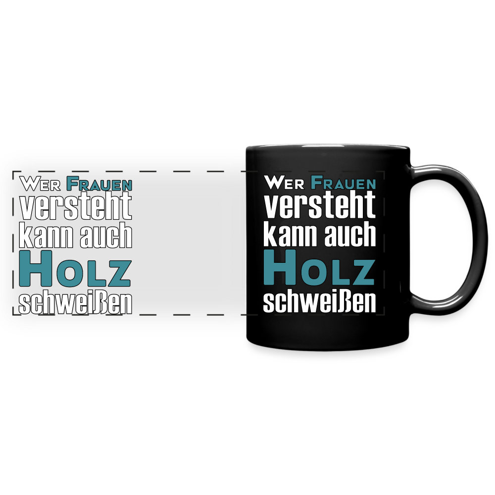 Panoramatasse schwarz "Holz schweißen" Schwarz One size Panoramatasse farbig {{ color }}