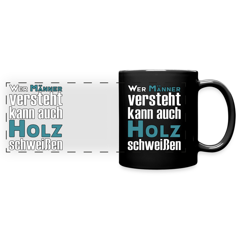 Panoramatasse schwarz "Holz schweißen" Schwarz One size Panoramatasse farbig {{ color }}