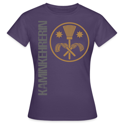 Frauen T-Shirt "Kaminkehrerin" Dunkellila Frauen T-Shirt {{ color }}