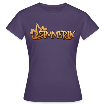 Frauen T-Shirt "Zimmerin" Dunkellila Frauen T-Shirt {{ color }}