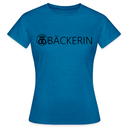Frauen T-Shirt "Bäckerin" Antikblaues Saphir meliert Frauen T-Shirt {{ color }}