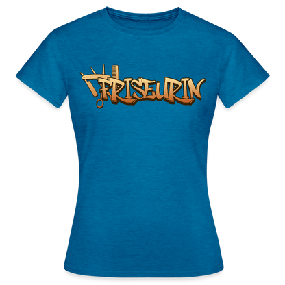 Frauen T-Shirt "Friseurin" Antikblaues Saphir meliert Frauen T-Shirt {{ color }}