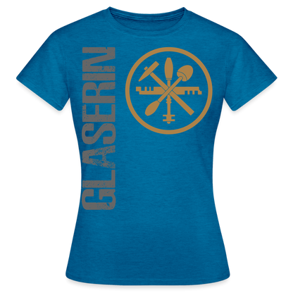 Frauen T-Shirt "Glaserin" Antikblaues Saphir meliert Frauen T-Shirt {{ color }}
