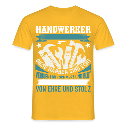 Unisex T-Shirt "Handwerker" Gelb Männer T-Shirt {{ color }}