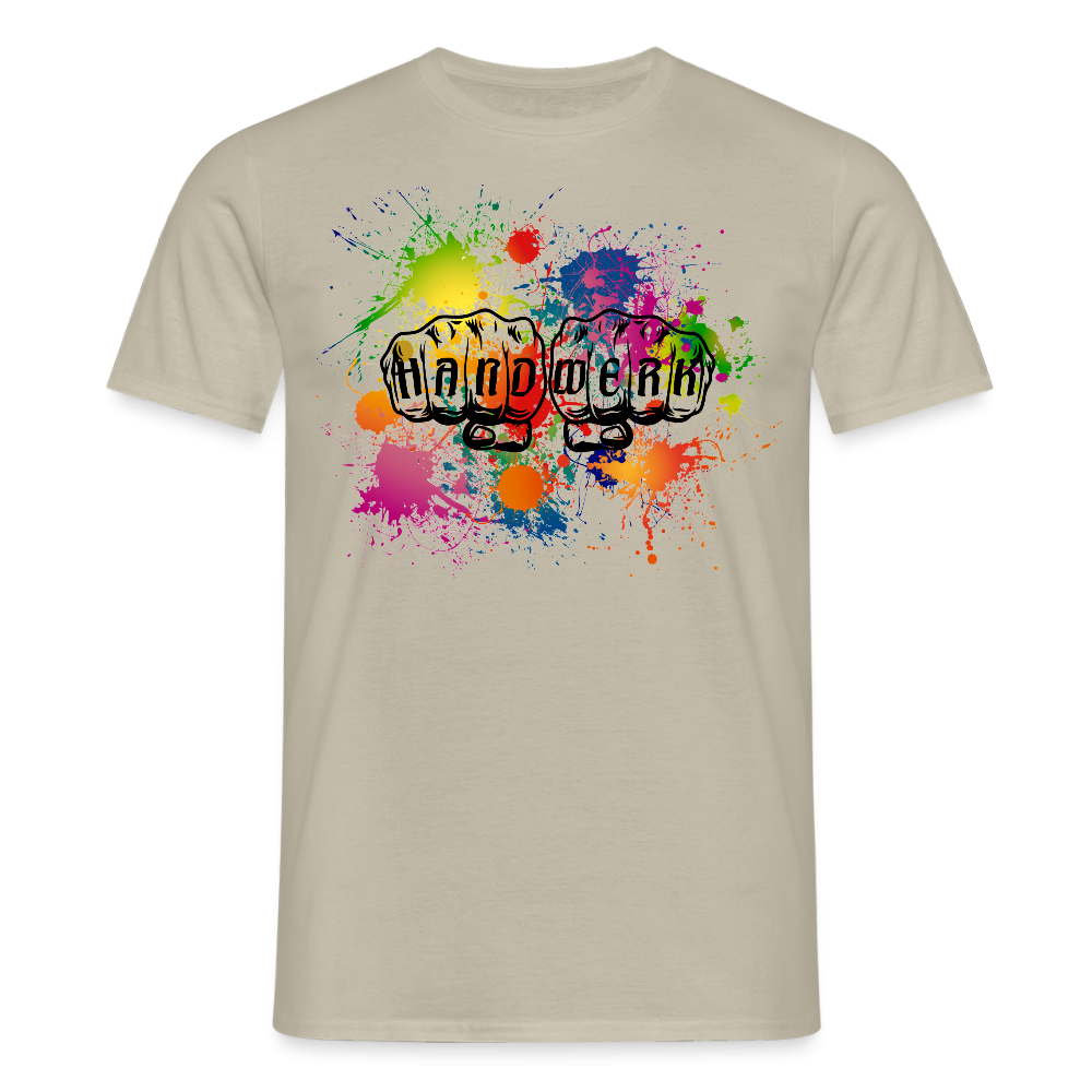 Unisex T-Shirt "Handwerk-Farbklecks" Sandbeige Männer T-Shirt {{ color }}