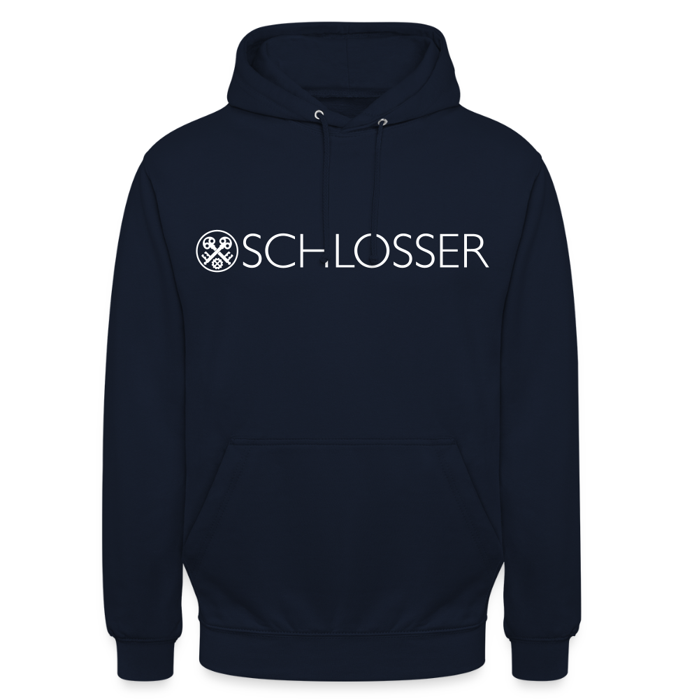 Unisex Hoodie "Schlosser" Navy Unisex Hoodie {{ color }}