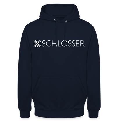 Unisex Hoodie "Schlosser" Navy Unisex Hoodie {{ color }}