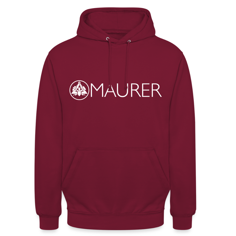 Unisex Hoodie "Maurer" Bordeaux Unisex Hoodie {{ color }}
